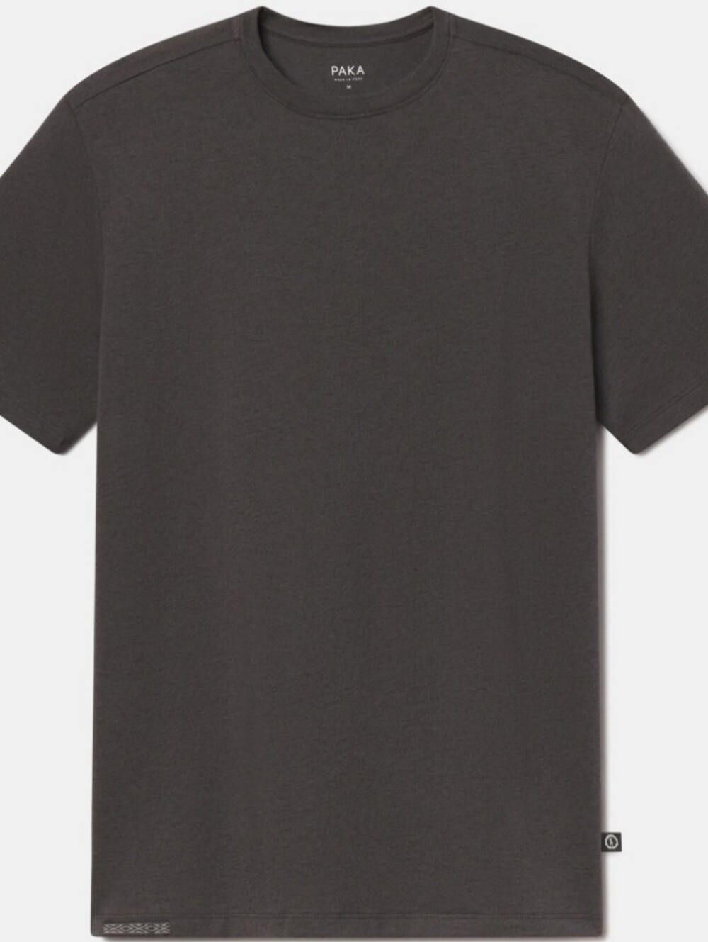 Men's Alpaca Pima Blend Gray Crew Neck Short Sleeve Tee Shirt Med PAKA
